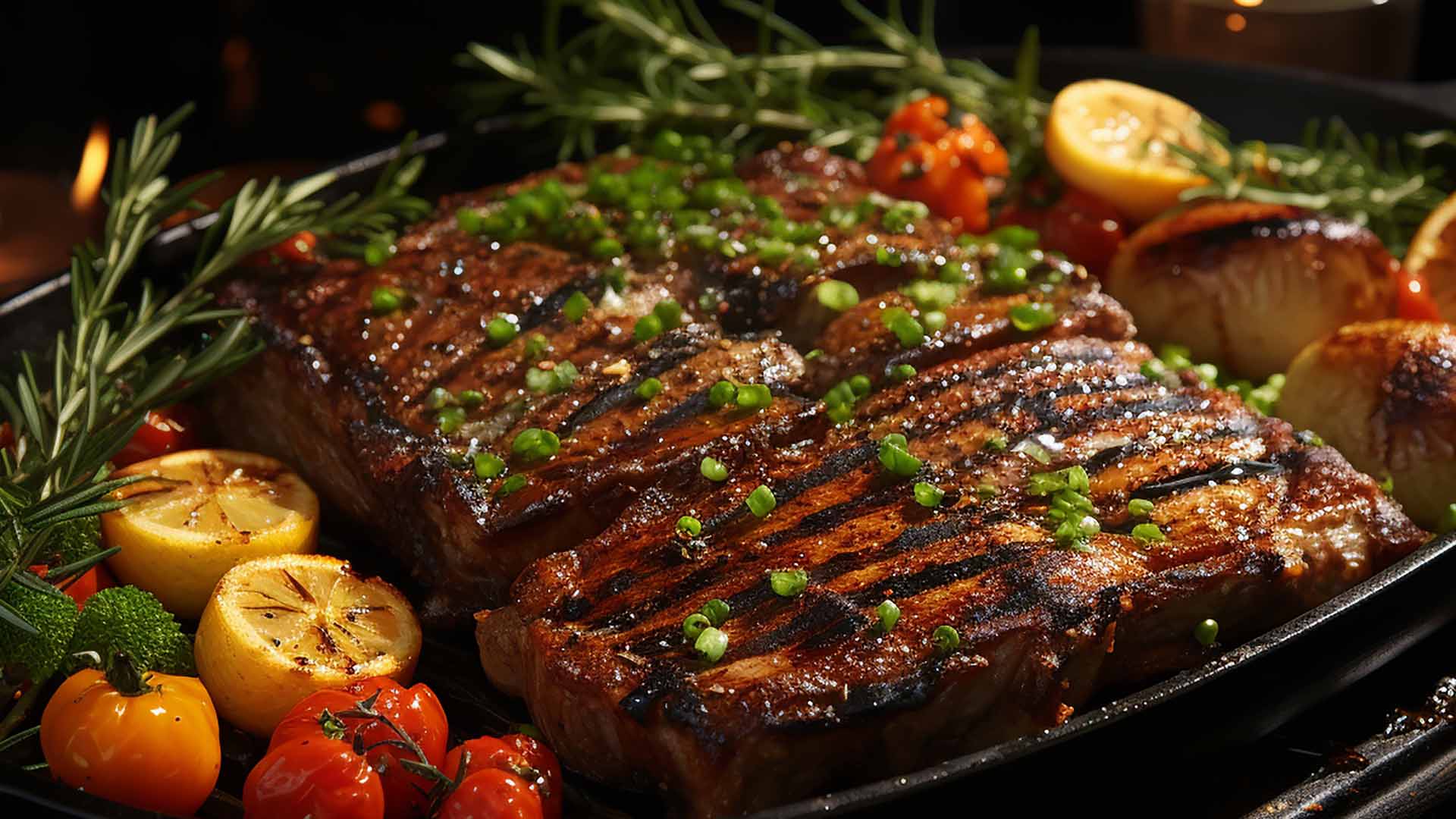Beautifull Cooked Steaks with Vegetables